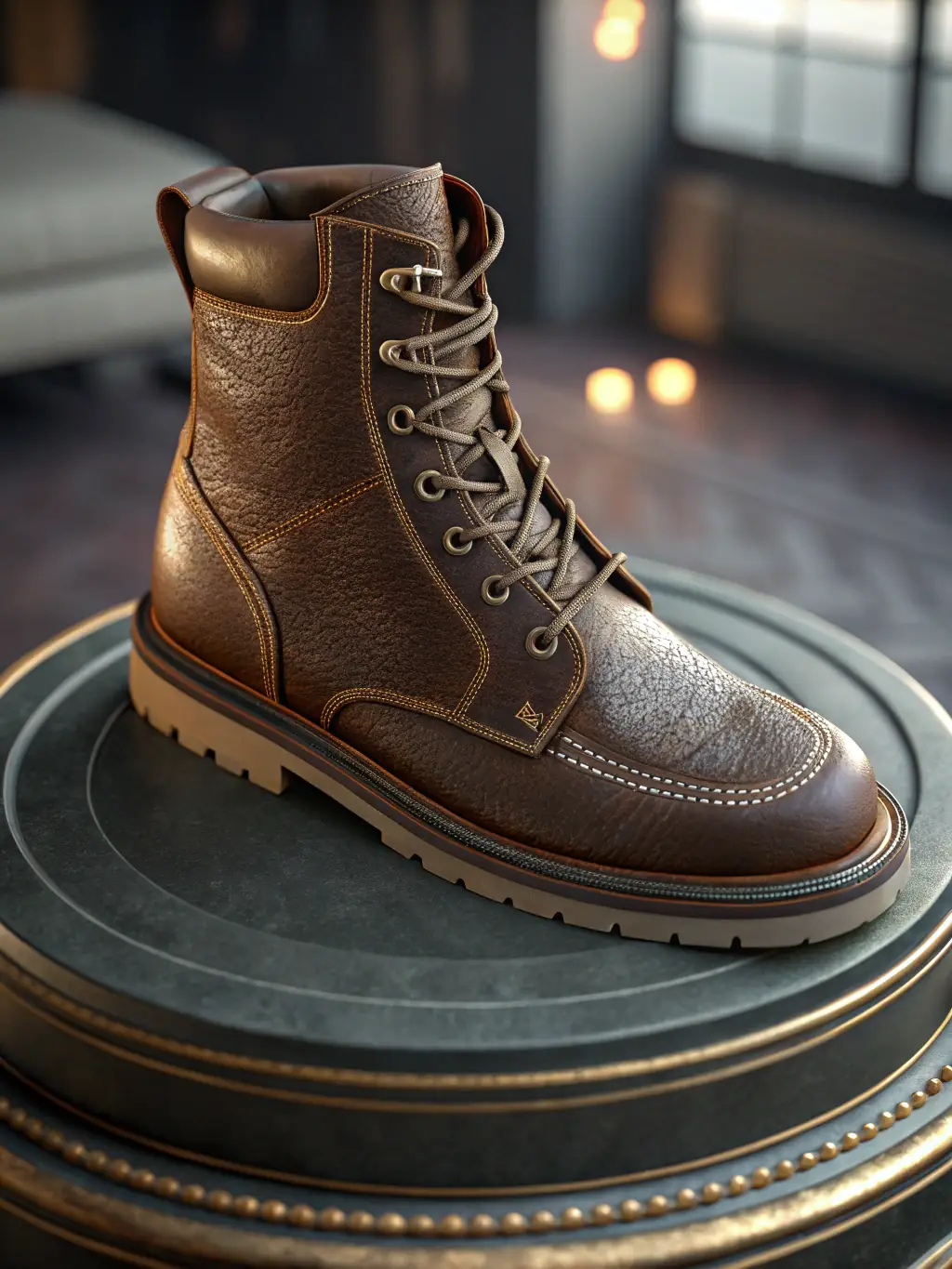 A 3D rendering of a shoe prototype, highlighting its design features and construction details, ready for client review and feedback.