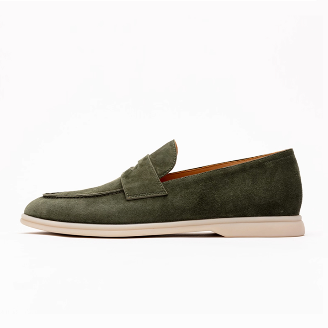 loafer moss green color