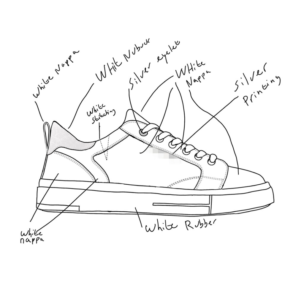 custom shoe development sketch